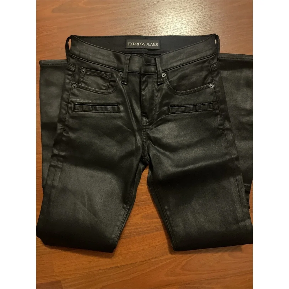 Express Jeans Ankle Legging Mid Rise Black Jeans Womens Size‎ 00